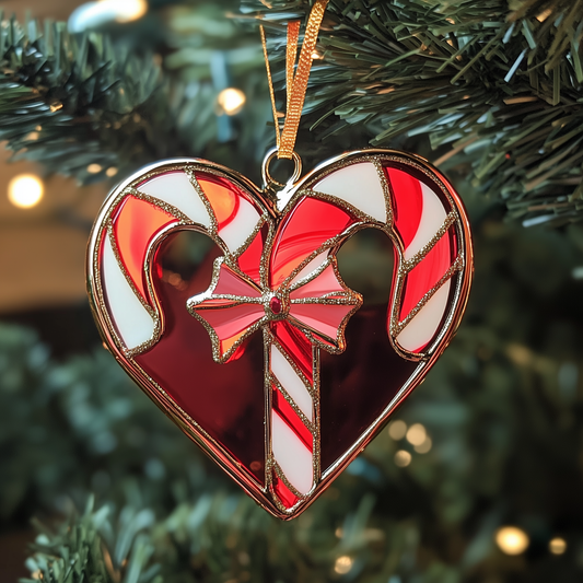 Love Symbol Candy Canes Mica Ornament GFTOAB1292