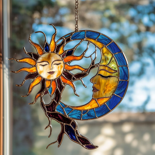 Sun and Moon Stained Glass Suncatcher GFTOAB3931