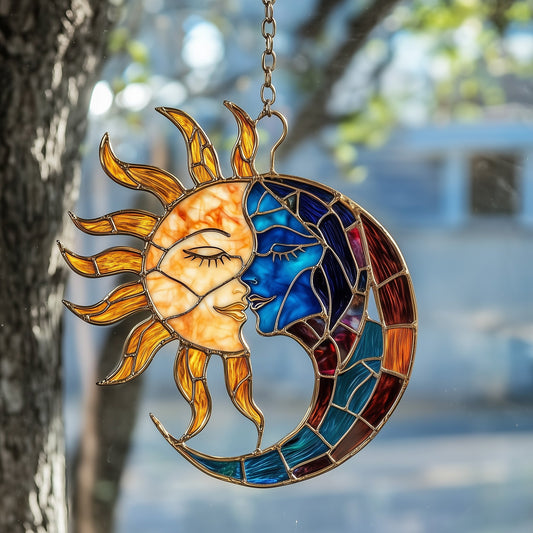 Sun and Moon Stained Glass Suncatcher GFTOAB3932