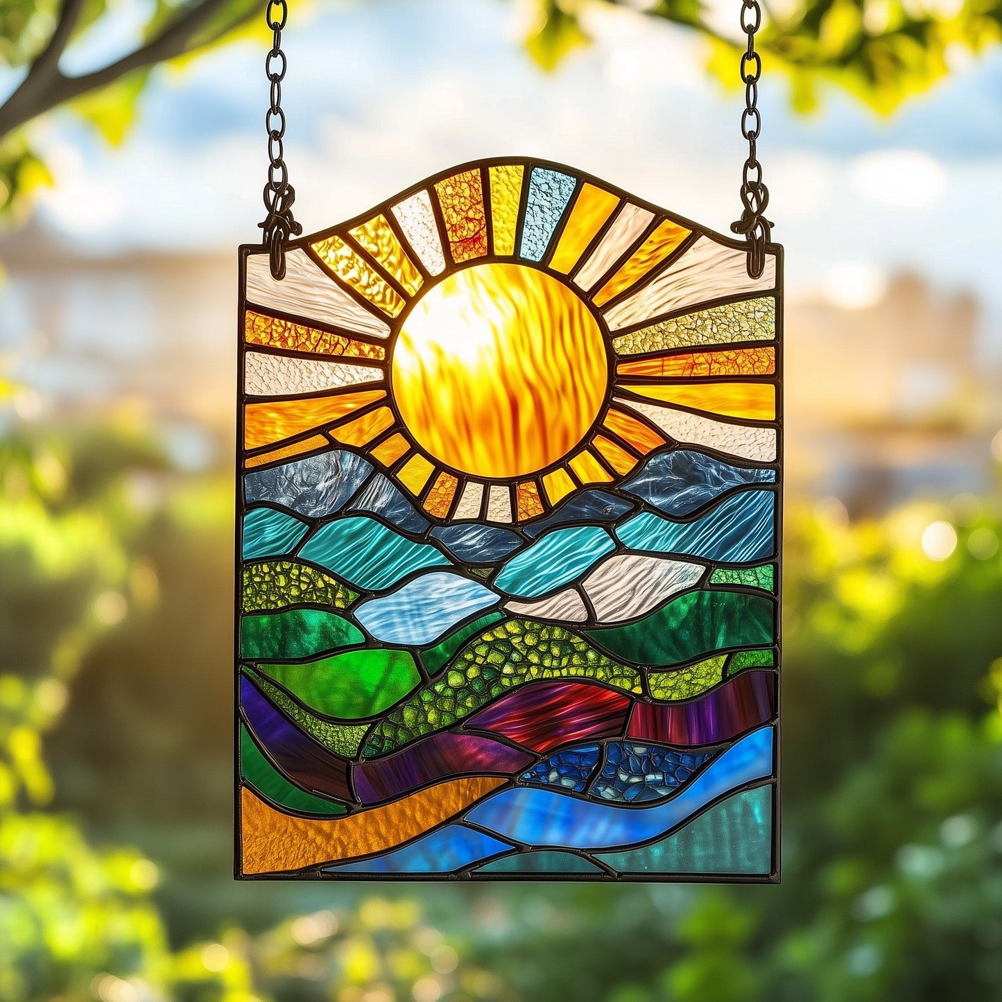 Sunlit Seas Stained Glass Suncatcher GFTOAB3935