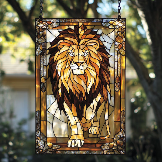 Majestic Leo Stained Glass Suncatcher GFTOAB4017