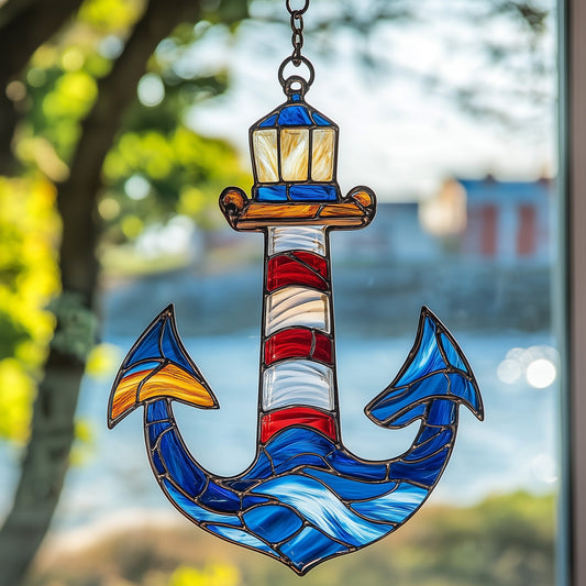 Nautical Lighthouse Stained Glass Suncatcher GFTOAB4075