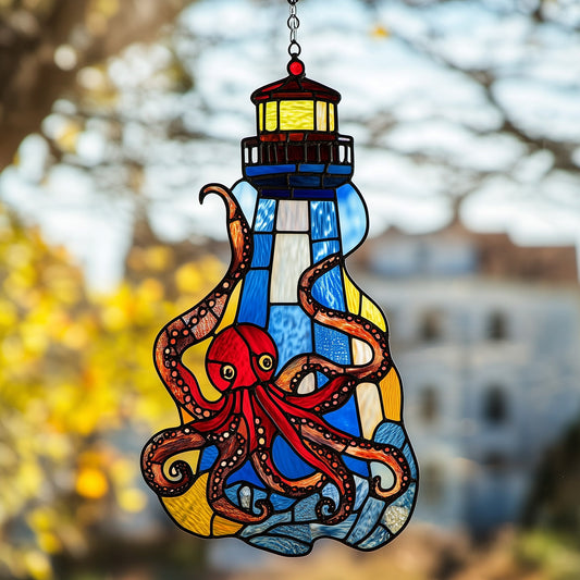 Nightmare Lighthouse Stained Glass Suncatcher GFTOAB4076