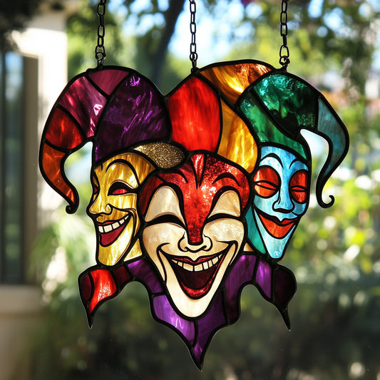 Mardi Gras Jester Window Hanging Suncatcher GFTOAB4126