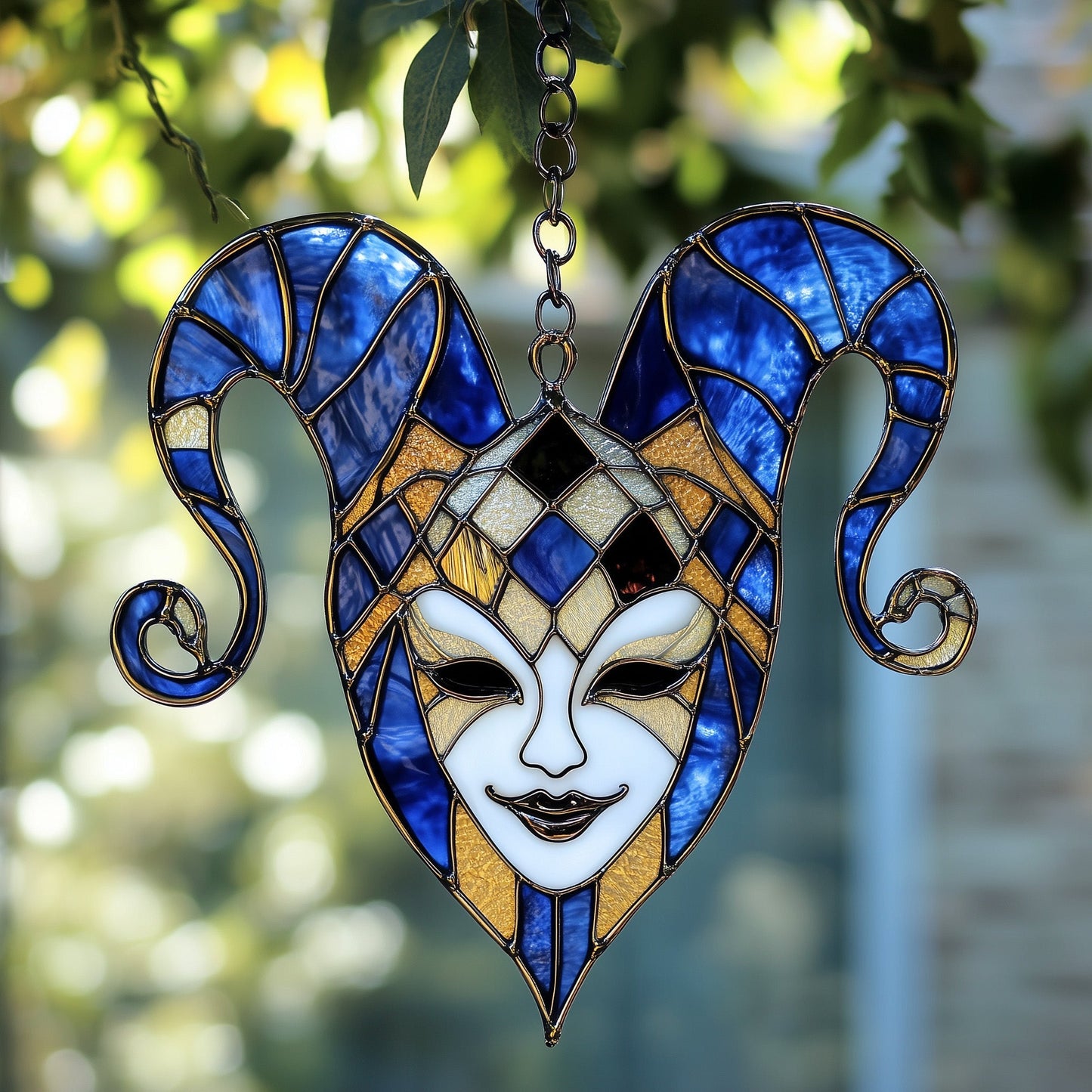 Mardi Gras Jester Window Hanging Suncatcher GFTOAB4127