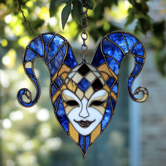 Mardi Gras Jester Window Hanging Suncatcher GFTOAB4127