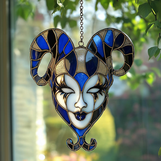 Mardi Gras Jester Window Hanging Suncatcher GFTOAB4128