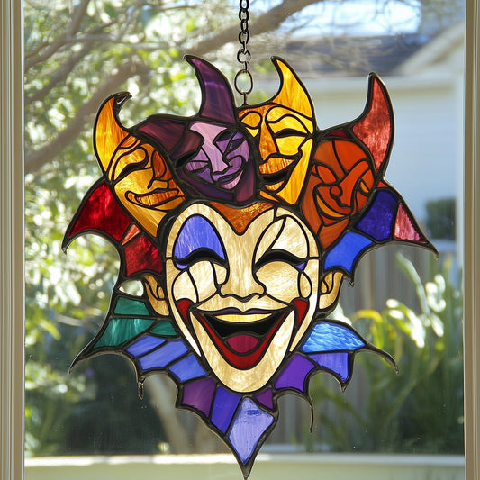 Mardi Gras Jester Window Hanging Suncatcher GFTOAB4129