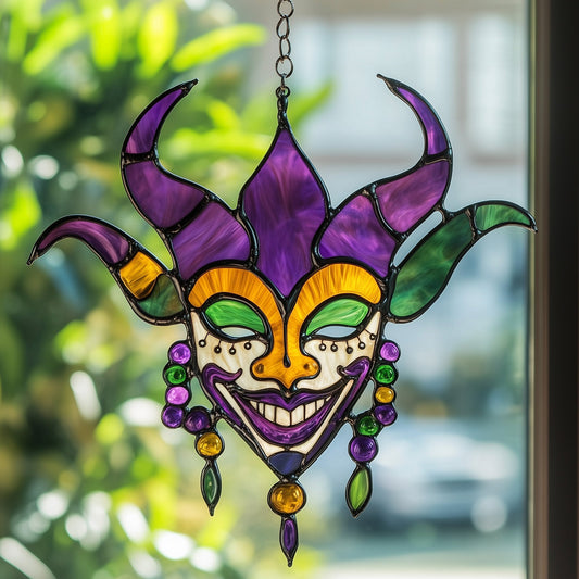 Mardi Gras Jester Window Hanging Suncatcher GFTOAB4130