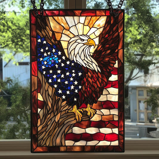 Patriotic Bald Eagle Window Hanging Suncatcher GFTOAB4193