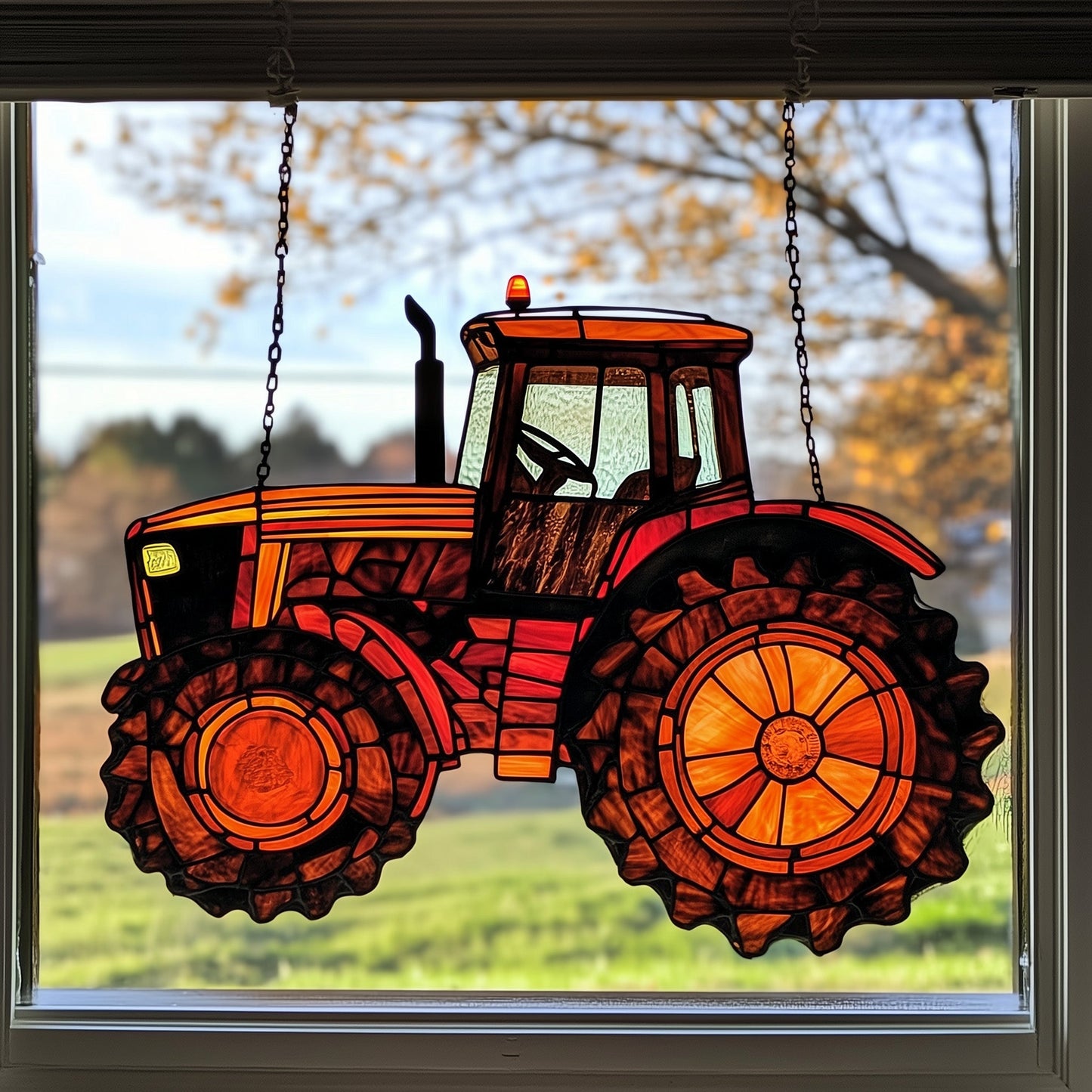 Rolling Through the Farm Window Hanging Suncatcher GFTOAB4343