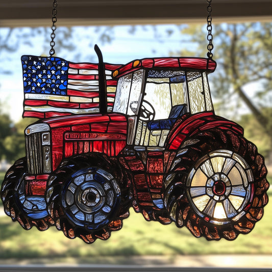 Tractor For Independence Window Hanging Suncatcher GFTOAB4345