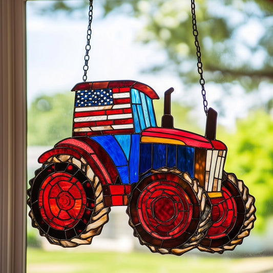 Tractor For Independence Window Hanging Suncatcher GFTOAB4346