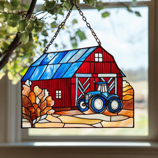 Farmhouse Tractor Window Hanging Suncatcher GFTOAB4349