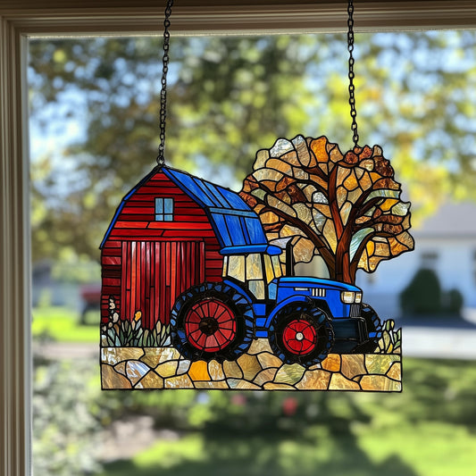 Farmhouse Tractor Window Hanging Suncatcher GFTOAB4351