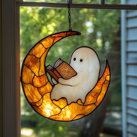 Bookish Ghost Window Hanging Suncatcher GFTOAB4386