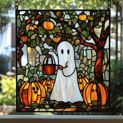 Pumpkin Ghost Garden Window Hanging Suncatcher GFTOAB4390