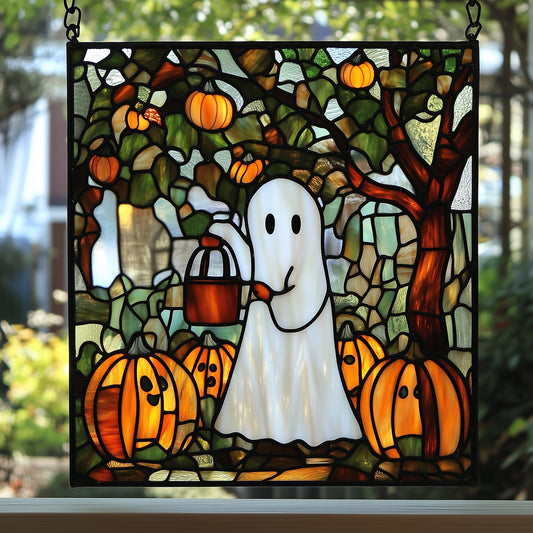 Pumpkin Ghost Garden Window Hanging Suncatcher GFTOAB4390