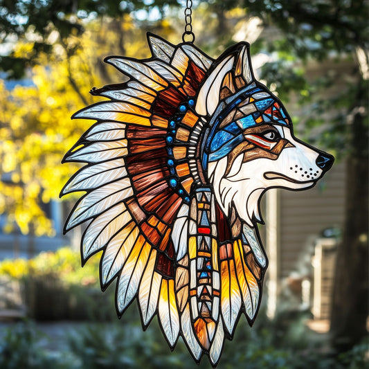 Native Wolf Window Hanging Suncatcher GFTOAB4480