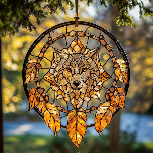 Native Wolf Window Hanging Suncatcher GFTOAB4481