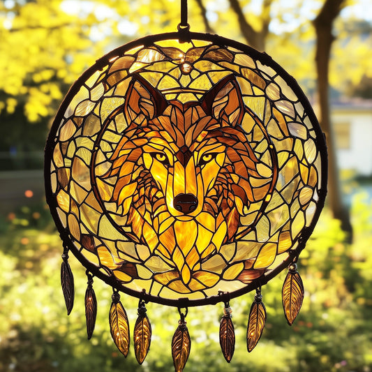 Native Wolf Window Hanging Suncatcher GFTOAB4482