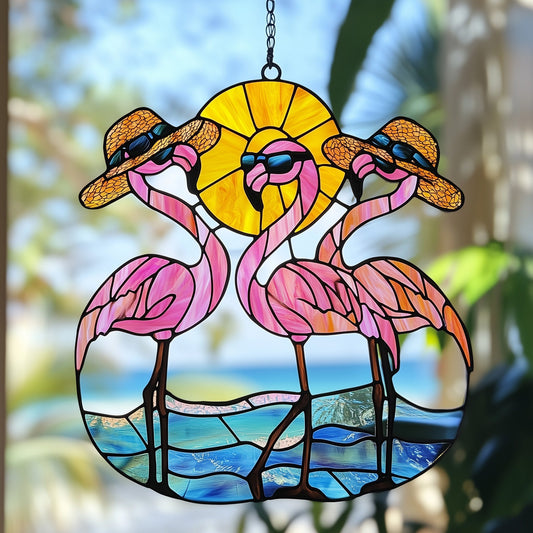 Stylish Flamingo Window Hanging Suncatcher GFTOAB4490