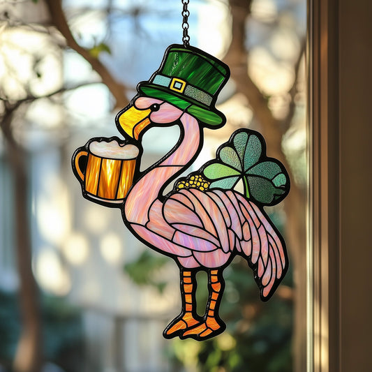 Lucky Flamingo Window Hanging Suncatcher GFTOAB4492