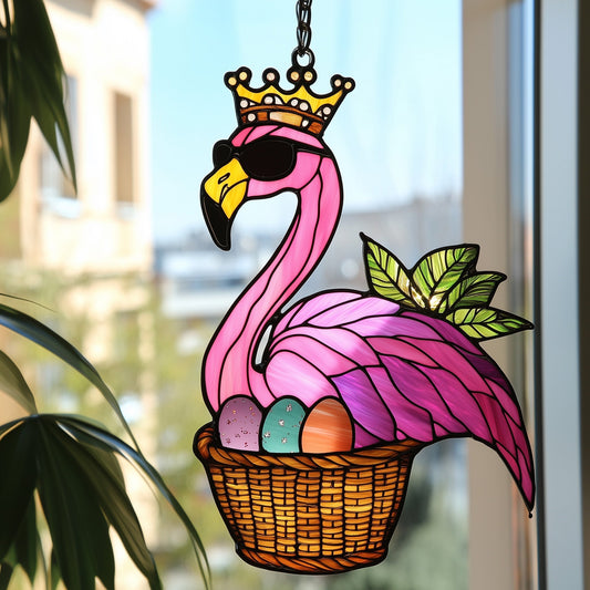Easter Flamingo Window Hanging Suncatcher GFTOAB4493