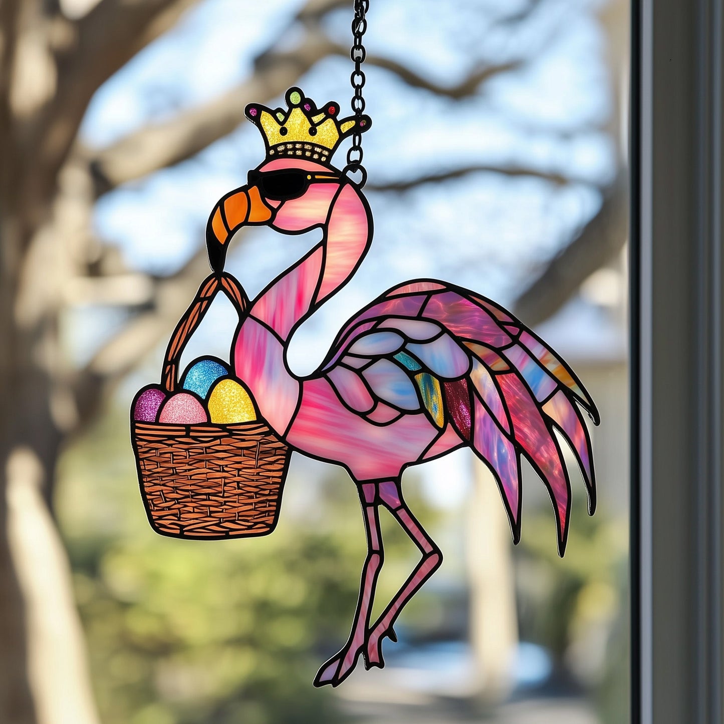 Easter Flamingo Window Hanging Suncatcher GFTOAB4494