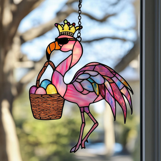 Easter Flamingo Window Hanging Suncatcher GFTOAB4494