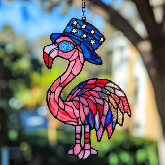 Independence Flamingo Window Hanging Suncatcher GFTOAB4496
