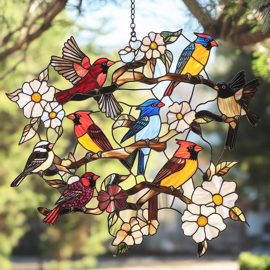 Tree of Birds Window Hanging Suncatcher GFTOAB4700