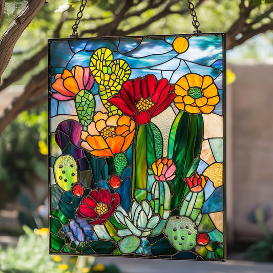 Blooming Cactus Window Hanging Suncatcher GFTOAB4754