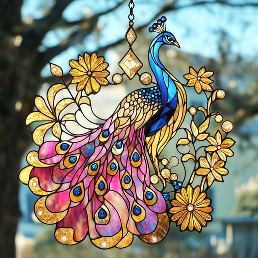 Charming Peacock Window Hanging Suncatcher GFTOAB4829