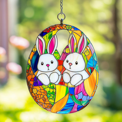 Bunny Love Nest Window Hanging Suncatcher GFTOAB4908