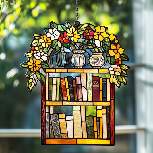 Library Bookshelf Window Hanging Suncatcher GFTOAB5048