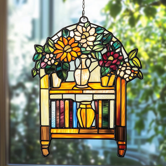 Library Bookshelf Window Hanging Suncatcher GFTOAB5050