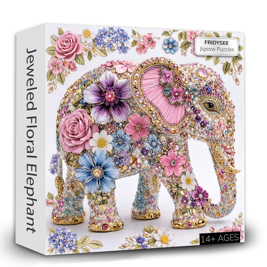 Jeweled Floral Elephant Jigsaw Puzzles GFTOHD14228