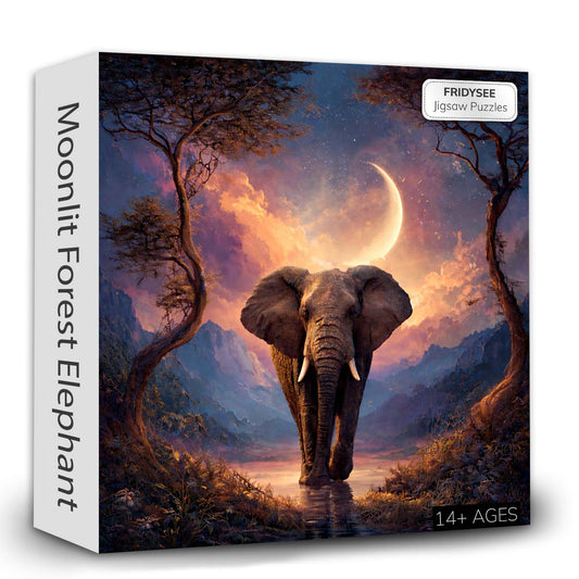 Moonlit Forest Elephant Jigsaw Puzzles GFTOHD14229