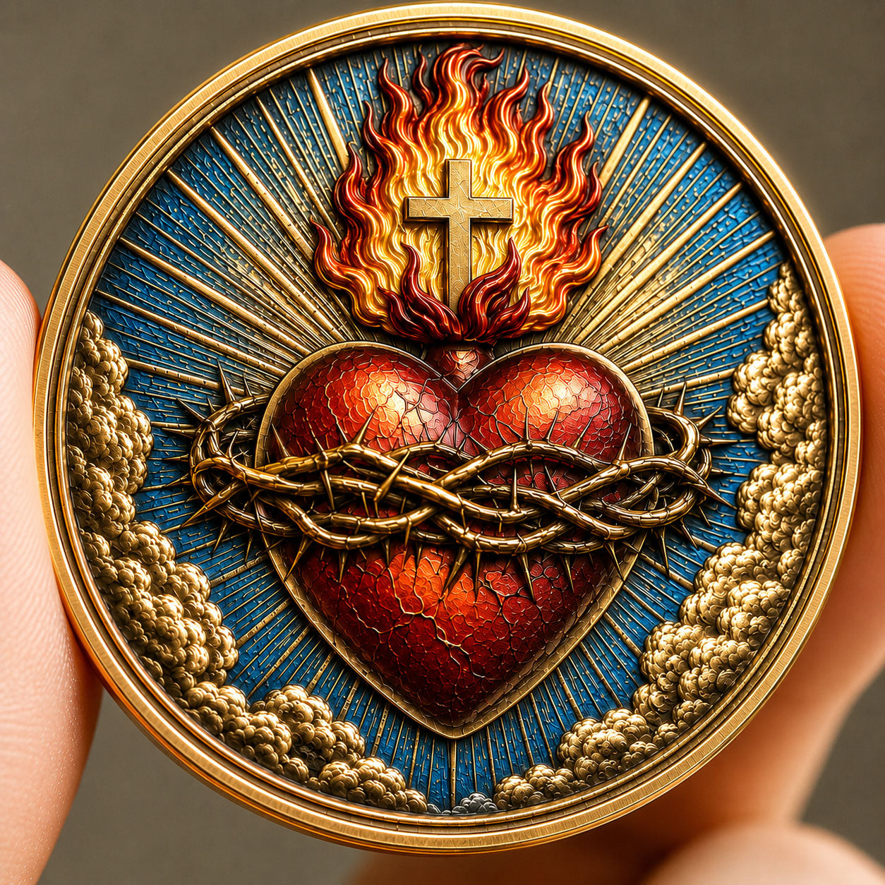 Burning Sacred Heart Commemorative Coin GFTOHNL1547