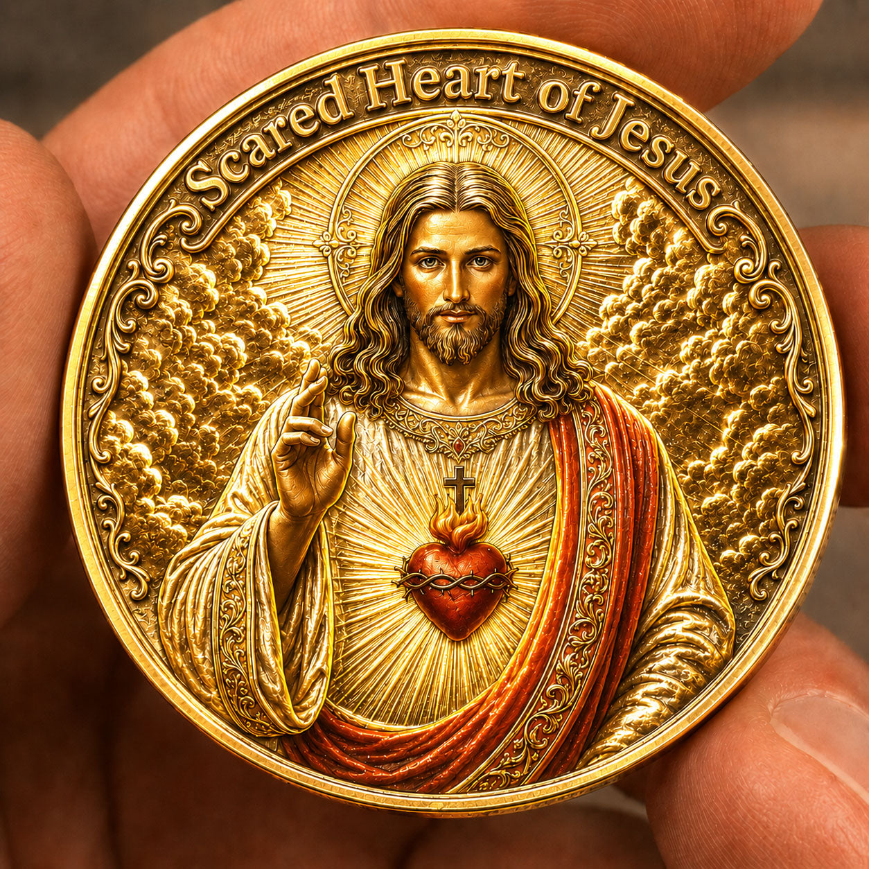 Sacred Heart Of Jesus Gold Commemorative Coin GFTOHNL1589