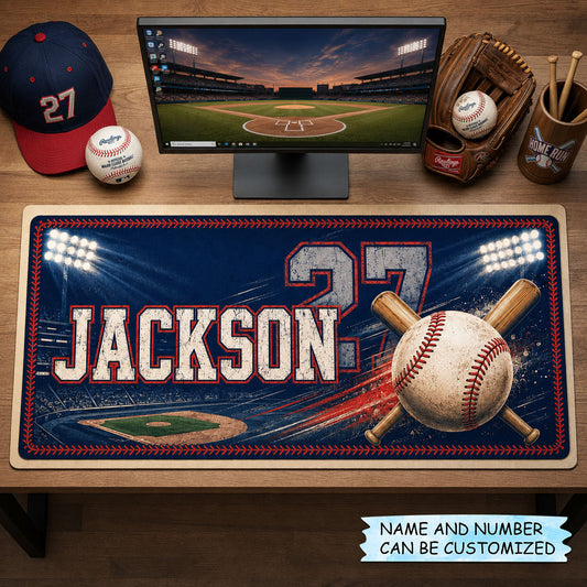 Personalized Baseball Stadium Slugger Desk Mat QTCUZ GFTOHNL1811