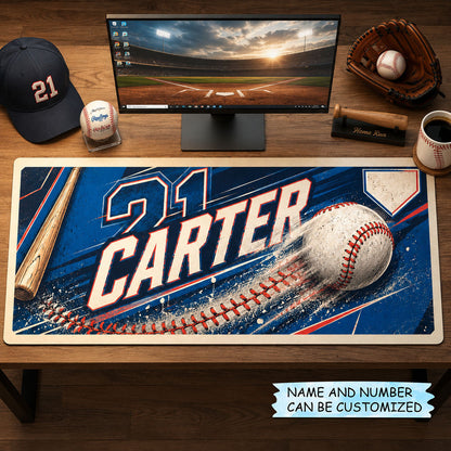 Personalized Baseball Fastball Strike Desk Mat QTCUZ GFTOHNL1813