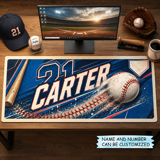 Personalized Baseball Fastball Strike Desk Mat QTCUZ GFTOHNL1813