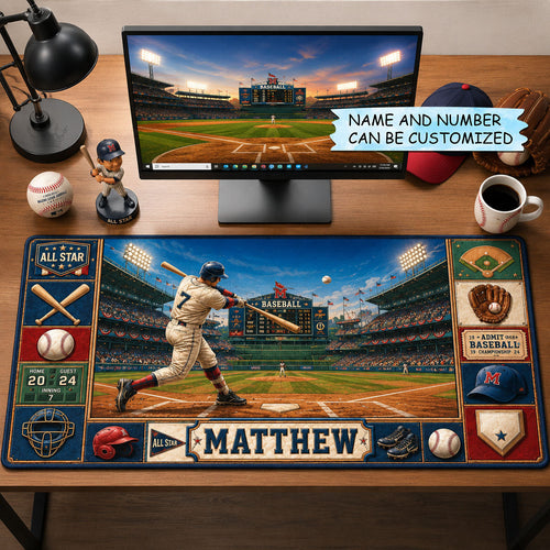 Personalized Baseball Stadium Slugger Desk Mat QTCUZ GFTOHNL1818
