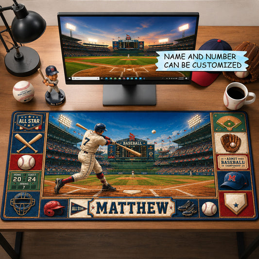 Personalized Baseball Stadium Slugger Desk Mat QTCUZ GFTOHNL1818