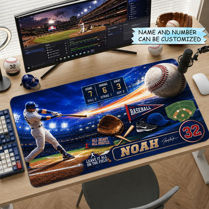 Personalized Baseball Power Home Run Desk Mat QTCUZ GFTOHNL1822