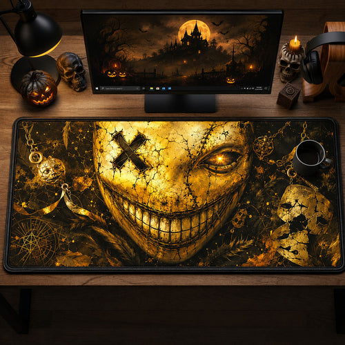 Golden Stitched Grin Desk Mat GFTOHNL1892