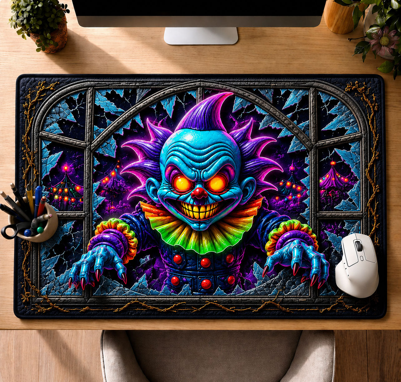 Neon Nightmare Clown Desk Mat GFTOHNL1997