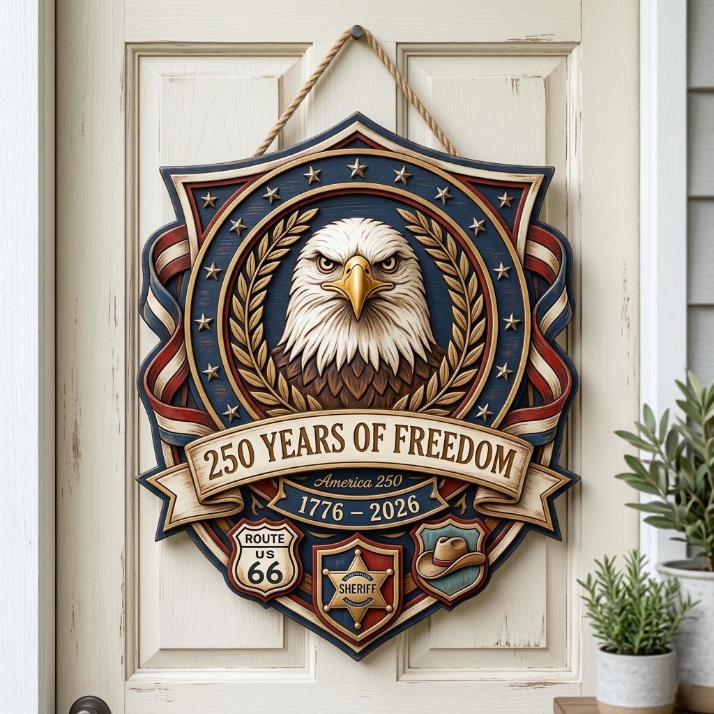 American Pride Wooden Door Sign GFTOMA11908